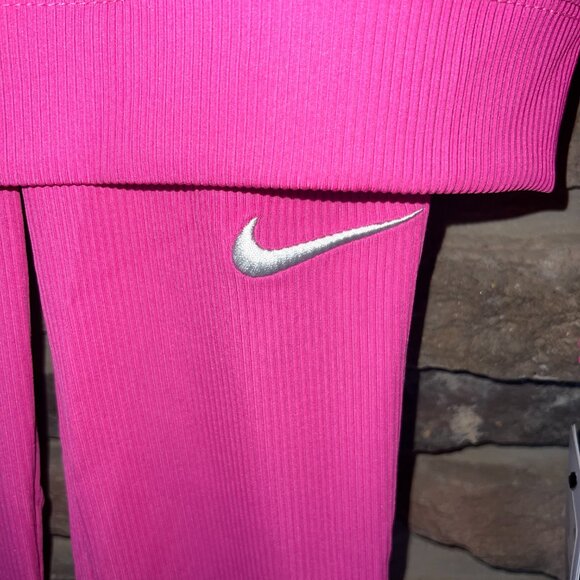 Nike 1/4 Zip LS Ribbed Top & Legging Set Girl's 6 6X Pink NWT - Picture 3 of 5